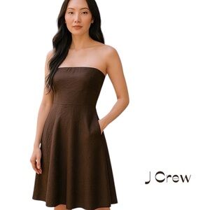 J‎ Crew Strapless Brown Dress Size 8